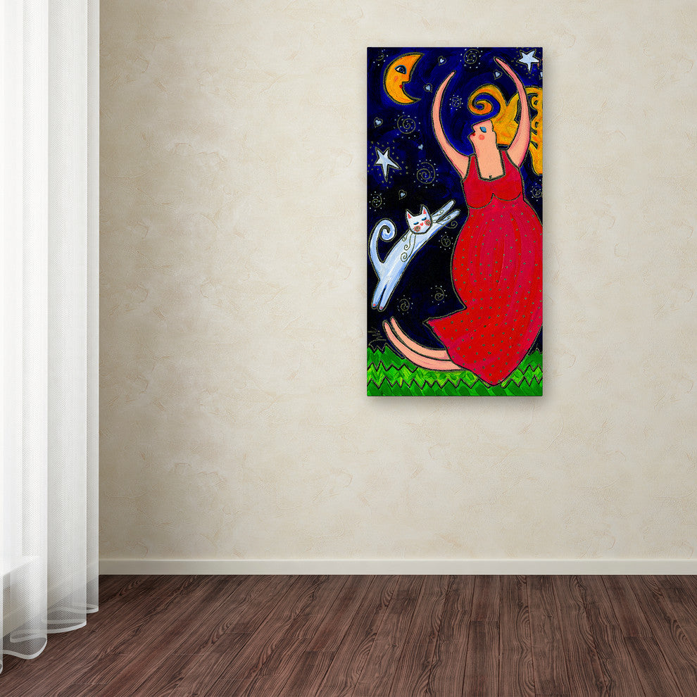 Wyanne 'Big Diva Moonlight Goddess Dancing' Canvas Art, 24"x12"