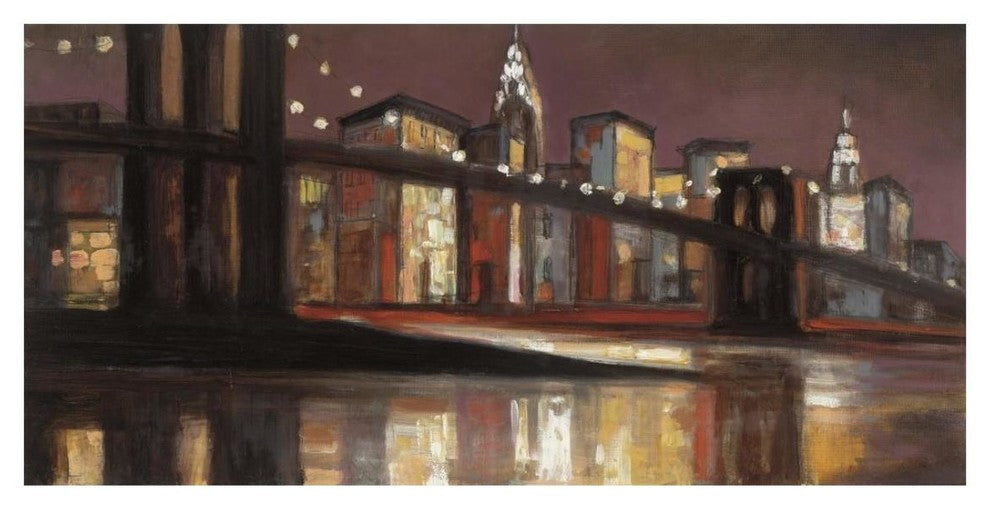 "NYC Nitetime" Digital Paper Print by Julia Purinton, 26"x14"