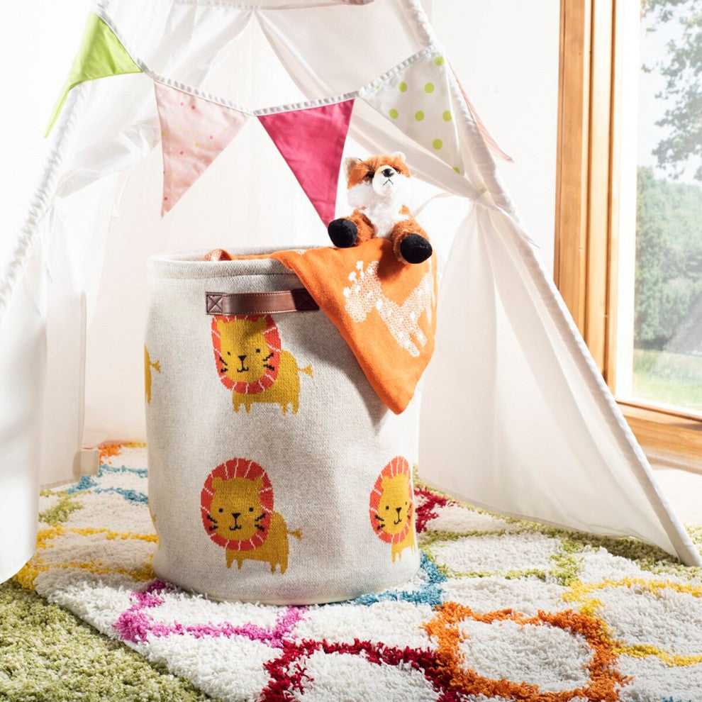 Safavieh Baby Lenny Storage Basket Red/Orange/Beige 14" x 14" x 42"