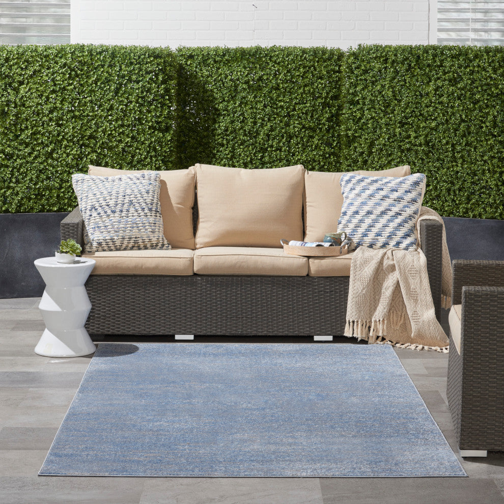 Nourison Essentials 5' x 7' Blue/Grey Outdoor Area Rug