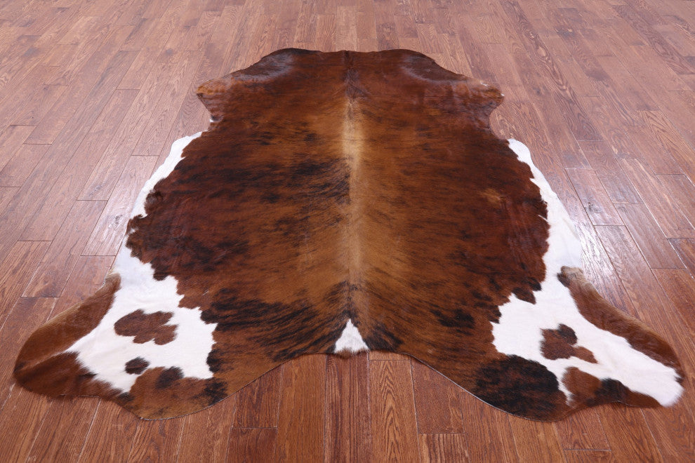 7' 1" X 6' 7" Brindle Natural Cowhide Rug C2197