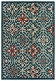 5' x 7' Blue and Orange Moroccan Indoor Outdoor Area Rug