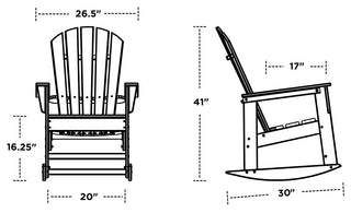 Polywood South Beach Rocking Chair, Slate Gray