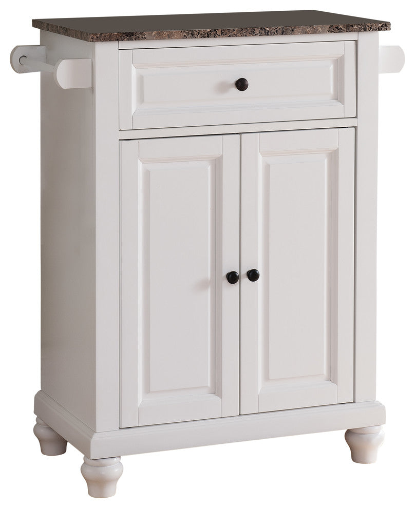 Savannah Marble-Top Kitchen Island, White