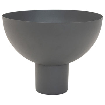 Decorative Metal Footed Bowl, Gray