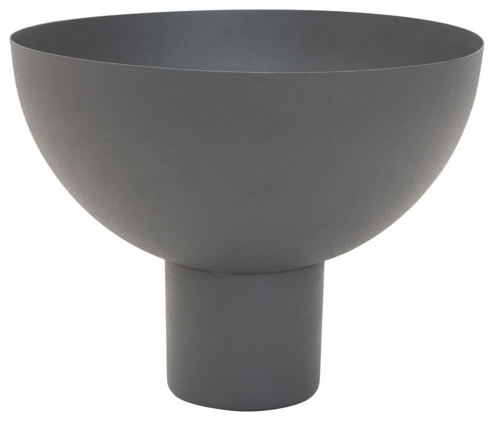 Decorative Metal Footed Bowl, Gray