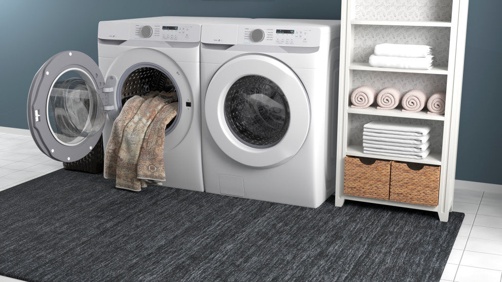 Weave & Wander Prescott Machine Washable Area Rug, Brown/Rust, 5'3"x7'6"