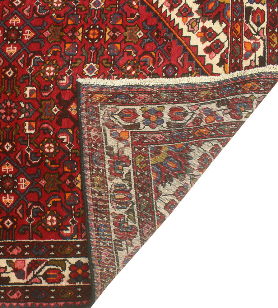 Fine Vintage Distressed Ramazan Red/Ivory Runner, 3'7 x 10'6