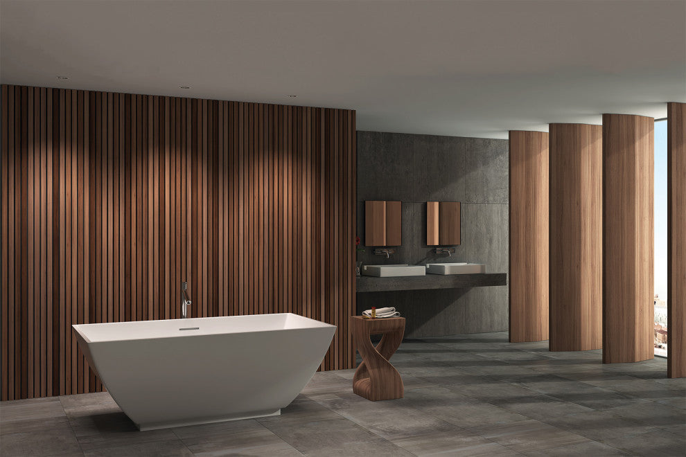 Malibu Pulau Rectangle Soaking Bathtub 64x34x24 Glossy White