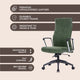 LeisureMod Hilton Modern High Back Leather Conference Office Chair, Green