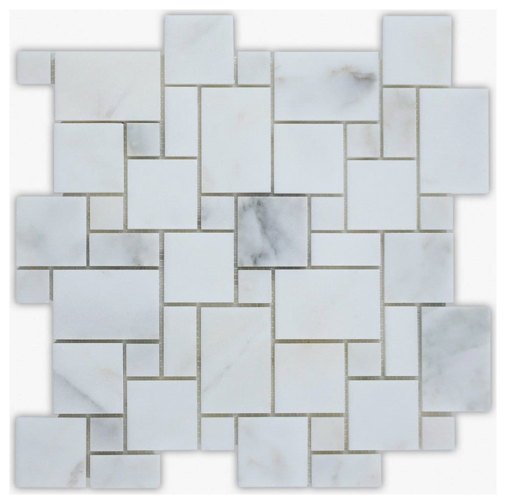 Calacatta Honed Versailles Pattern Marble Mosaic