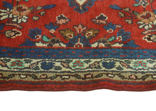 Fine Vintage Distressed Alger Red/Blue Runner, 3'5 x 10'0