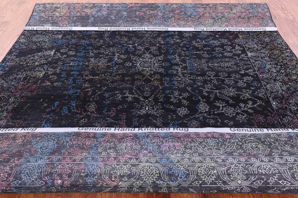 Persian Wool and Silk Hand Knotted Rug 8' 2" X 10' 5" Q6275