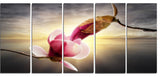 Beautiful Magnolia Flowers, Floral Canvas Art Print, 60"x28", 5 Panels