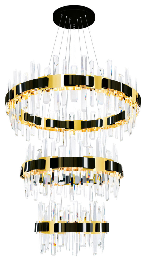 Aya LED Integrated Pearl Black Chandelier
