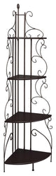 4 Shelf Corner Bookcase, Cappuccino and Copper