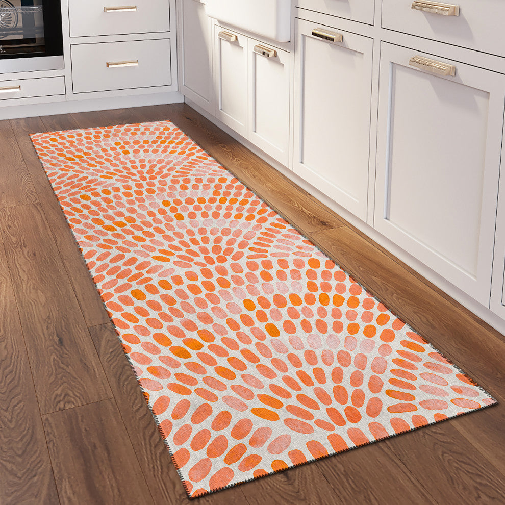 Indoor/Outdoor Seabreeze SZ7 Salmon Machine Washable 2'3" x 7'6" Runner Rug
