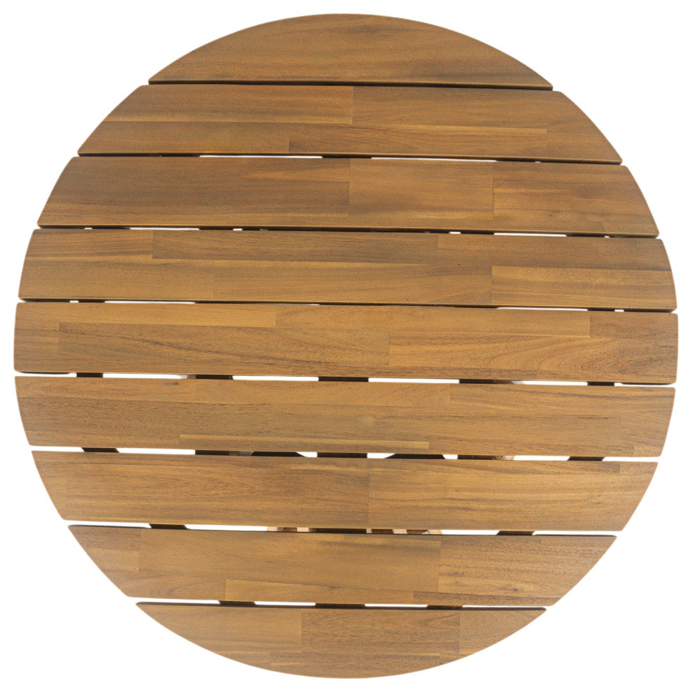 GDF Studio Outdoor Acacia Wood Patio Coffee Table, Light Teak