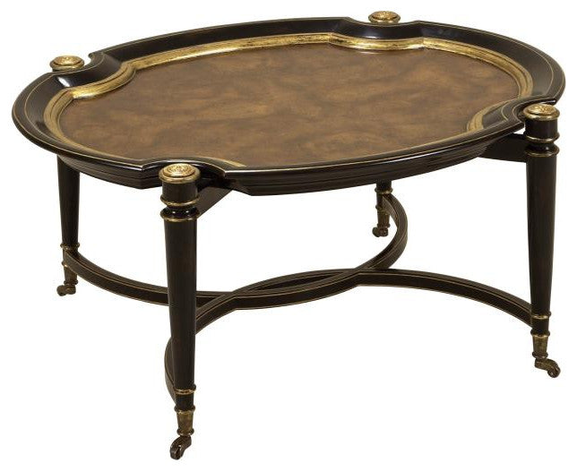 Hand Painted Cocktail Table With Tray Top