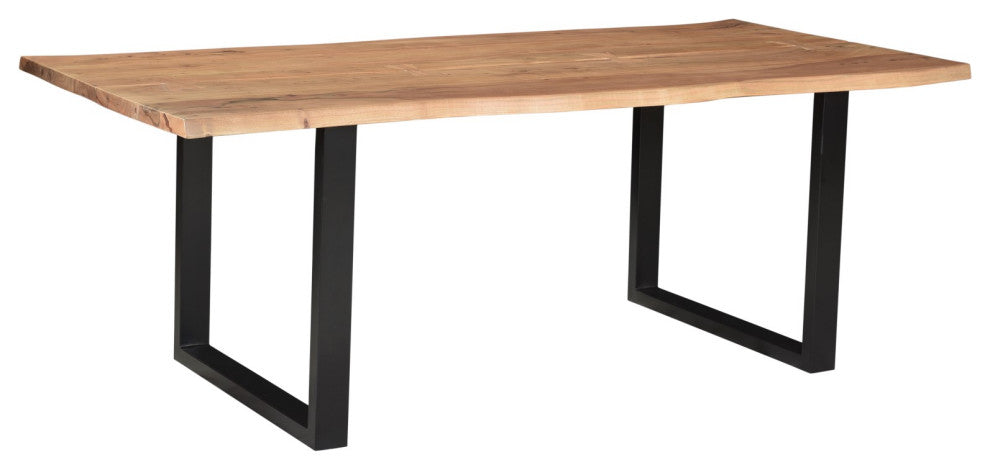 Solid Wood Angled Leg Dining Table - 80 Inch