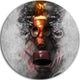 Toxic Man In Mask, Portrait Digital Art Disc Metal Artwork, 11"