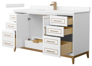 Marlena 60" Single Vanity, Cultured Top, Bronze Trim