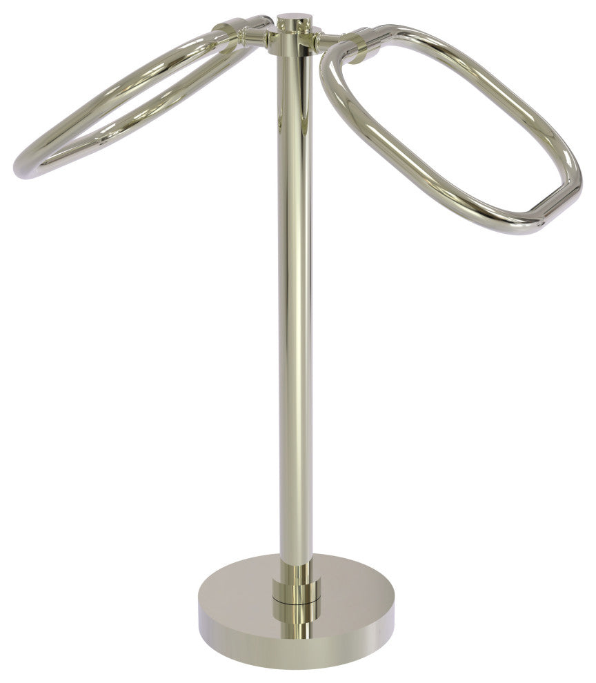 Two Ring Oval Guest Towel Holder, Polished Nickel