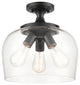 Ashford Collection 3-Light 13" Semi-Flush, Matte Black