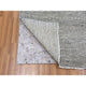 Silver Gray Grass Design Undyed 100% Wool Hand Knotted Square Rug, 7'11"x8'1"