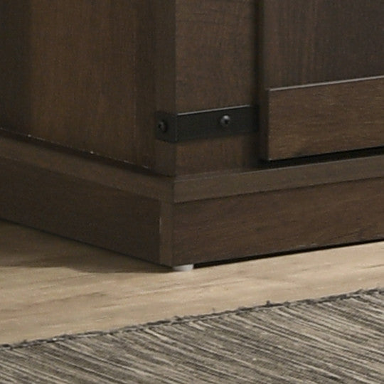 Asher Dark Dusty Brown 54"W TV Stand With Sliding Doors and Cable Management