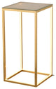 Aluminum LED Side Table With Glass Top, Gold