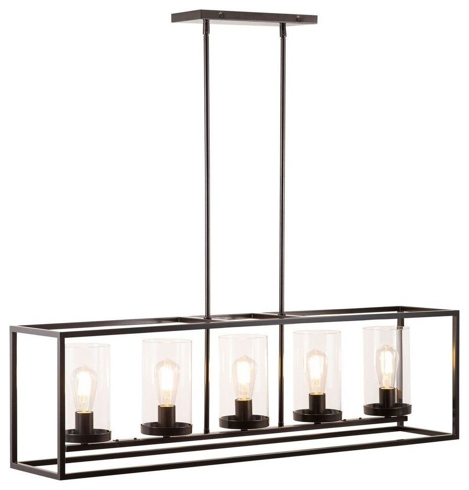 Linea di Liara Verona Box Frame Chandelier, Dark Bronze