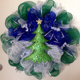 Winters Night Handmade Deco Mesh Wreath