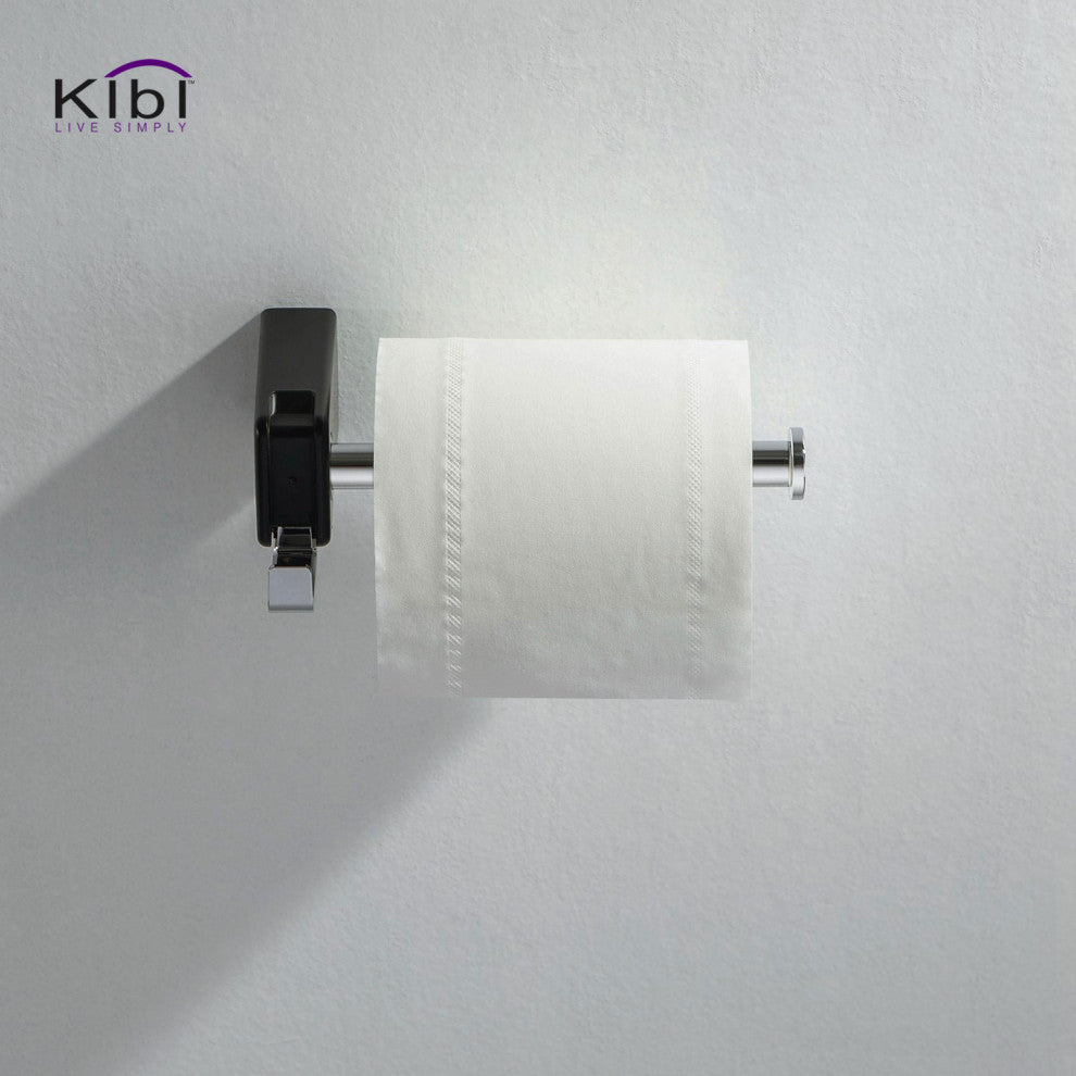 Artis Bathroom Hardware Accessory Tissue Holder With Hook, Chrome Black