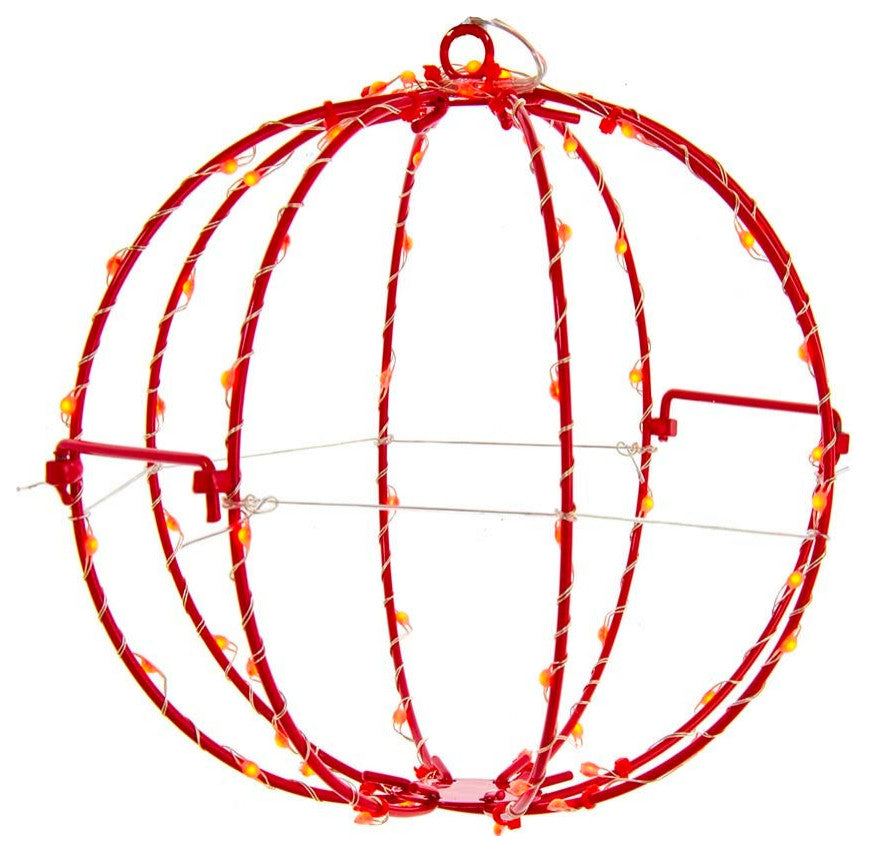 8" Red LED Foldable Metal Sphere