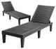 Costway 2 PCS Patio Lounge Chair Chaise Recliner Weather Resistant Adjust Black