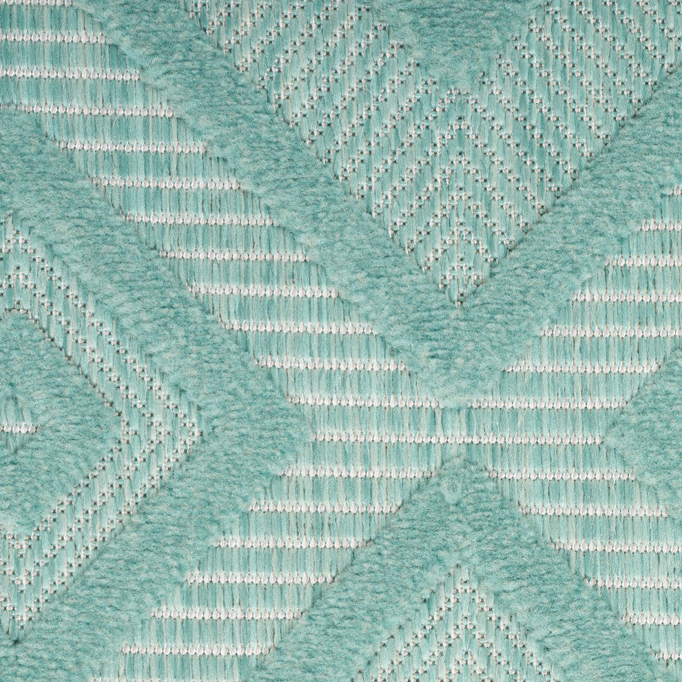 Nourison Versatile 9' x 12' Aqua/Teal Modern Area Rug