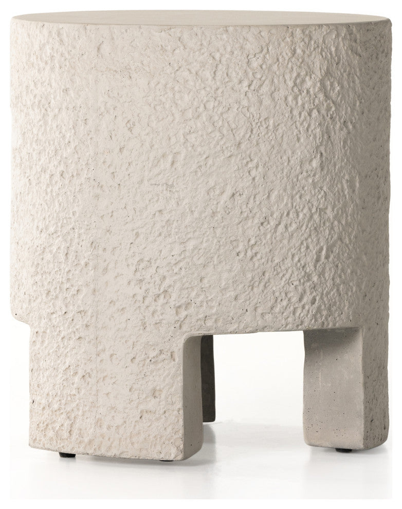 Kember Outdoor End Table-Blanc White