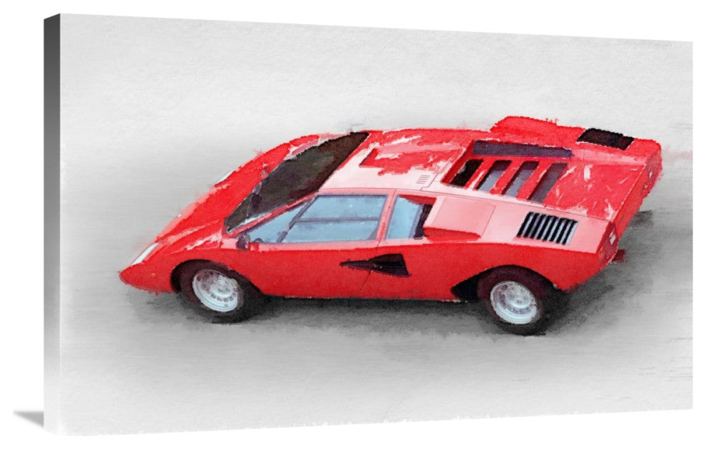 "1974 Lamborghini Countach Watercolor" Fine Art Print