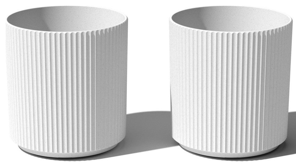Veradek Demi Series Planter, White, 20", 2 Pack