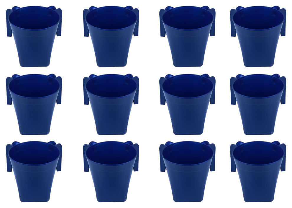 YBM Home Square Plastic Wash Cup, long-lasting, Metallic Blue, 12