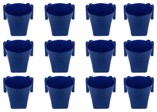 YBM Home Square Plastic Wash Cup, long-lasting, Metallic Blue, 12