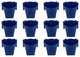 YBM Home Square Plastic Wash Cup, long-lasting, Metallic Blue, 12