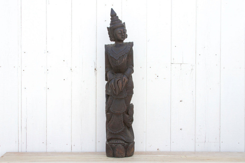 Set of Two, Stunning Bali Carved Statues