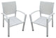 Modern Contemporary Outdoor Patio Dining Chair Set of 2 White Rattan Wicker
