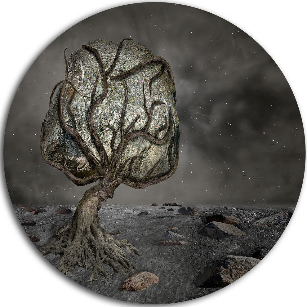 Burden Of Life, Abstract Digital Art Large Disc Metal Wall Art, 11"