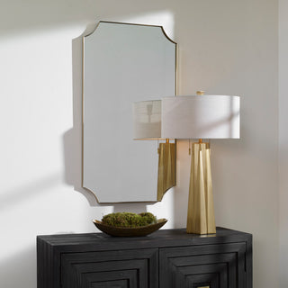 Uttermost Lennox Brass ScallopeDecorner Mirror