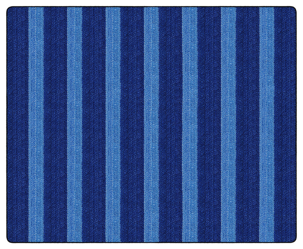 Flagship Carpets FA1006-58FS 10'6x13'2 Cozy BasketWeave Stripes/Blue Rug