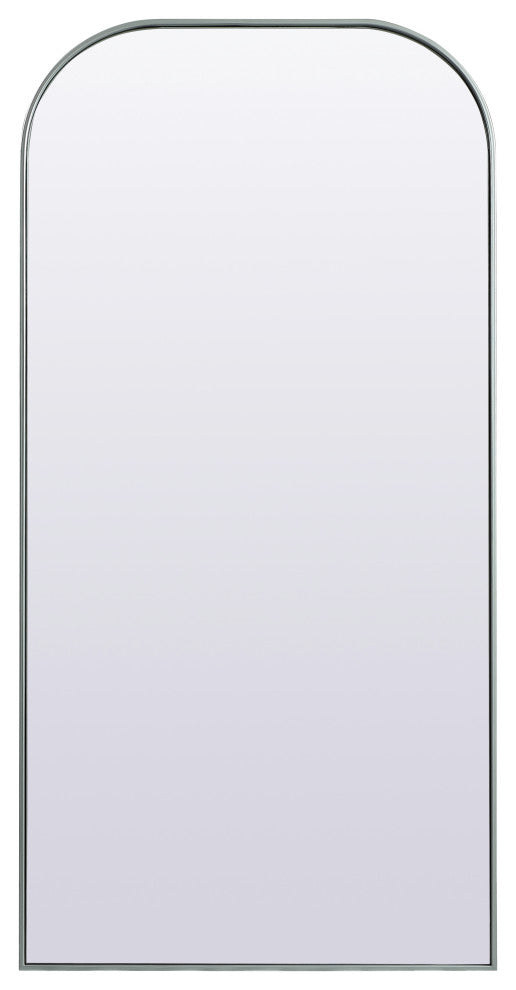 Metal Frame Arch Full Length Mirror 35X72 Inch, Silver