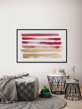 "Hues of Lipstick" Floater Framed Painting Print, Canvas, 36"x24"